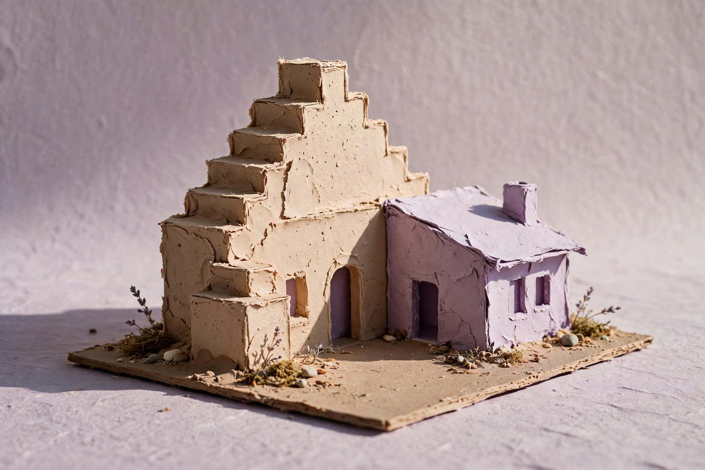 A stepped gable beside a lower wing